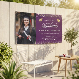 Moderne Elegante Scriptie Gouden Afstudeerfoto Paa Spandoek