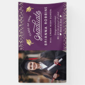 Moderne Elegante Scriptie Gouden Afstudeerfoto Paa Spandoek (Verticaal)