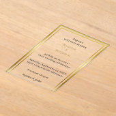 Moderne Elegante Scriptie gouden bruiloft Acryl Uitnodigingen (Laagn)