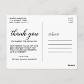 Moderne Elegante Scriptie Liefde Bedankt Trouwfoto Briefkaart (Achterkant)