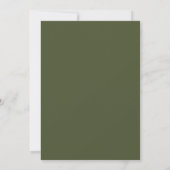 Moderne Elegante Scriptie Olijfgroene Bruiloftsfee Kaart (Achterkant)