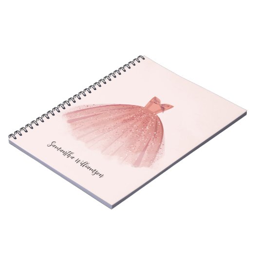 Moderne elegante scriptjurk notitieboek (Linkerzijde)