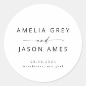 Moderne Elegante Scriptlettertype Ronde Sticker (Voorkant)