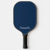 Moderne elegante scriptnaam in marine of enige kle pickleball paddle (Voorkant)