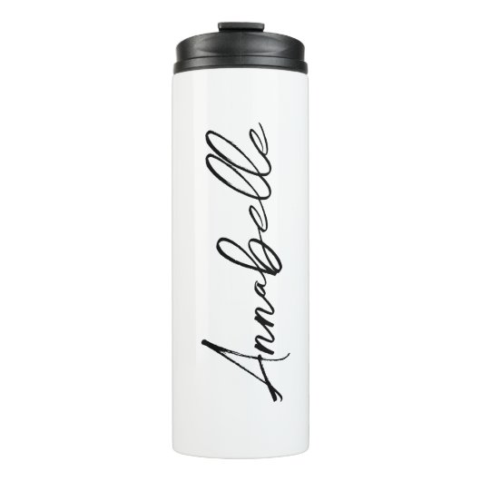 Moderne elegante scriptnaam thermosbeker (Voorkant)