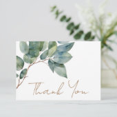 Moderne elegante sierlijke groene gouden eucalyptu kaart (Staand voorkant)