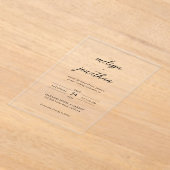 Moderne elegante sierlijke kalligrafie script brui acryl uitnodigingen (Laagn)