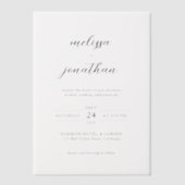 Moderne elegante sierlijke kalligrafie script brui vellum uitnodigingen (Voorkant)