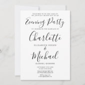 Moderne Elegante Signature Trouwavondfeest Kaart (Voorkant)