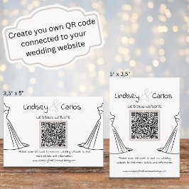 Moderne Elegante Silhouet bruiloftsjurk Informatiekaartje