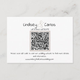 Moderne elegante silhouet trouwjurk QR-code Informatiekaartje