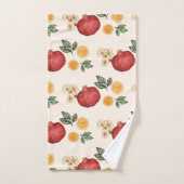 Moderne Elegante Sinaasappels en Granaatappels Han Bad Handdoek (Handdoek)