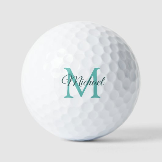 Moderne Elegante Sjabloon 12 Pack Monogram Initiaa Golfballen (Voorkant)