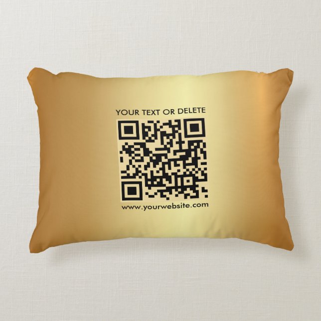 Moderne Elegante Sjabloon Aangepaste QR Code Glam  Accent Kussen (Voorkant)