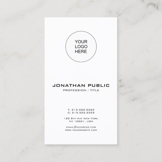 Moderne Elegante Sjabloon Barcode QR Code Verticaa Visitekaartje (Achterkant)