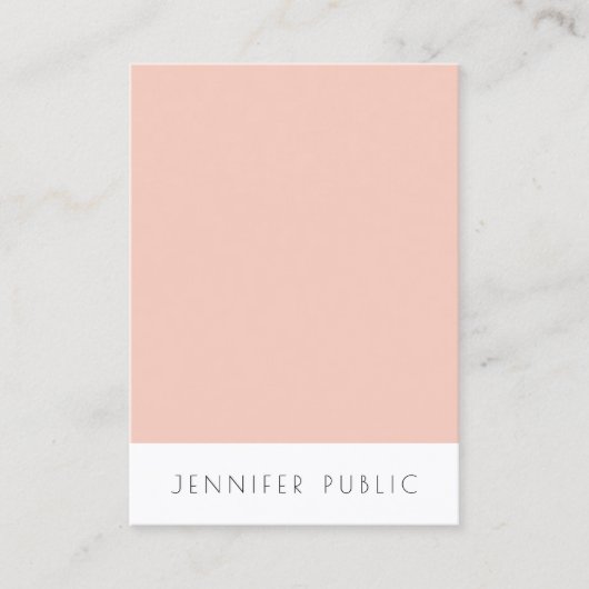 Moderne elegante Sjabloon Blush Pink White Visitekaartje (Voorkant)