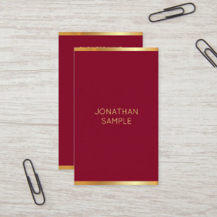 Moderne Elegante Sjabloon Bourgogne Rood Goud Ocea Visitekaartje