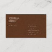 Moderne elegante Sjabloon bruin suède look Visitekaartje (Achterkant)