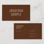 Moderne elegante Sjabloon bruin suède look Visitekaartje (Voorkant / Achterkant)