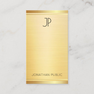 Moderne, elegante Sjabloon Faux Gold Verticaal Visitekaartje