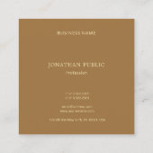 Moderne Elegante Sjabloon Gouden Tekst Monogram Lu Vierkante Visitekaartje (Achterkant)