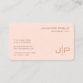 Moderne Elegante Sjabloon Monogram Cream Visitekaartje (Achterkant)