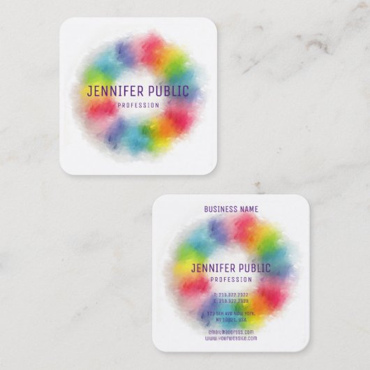 Moderne, elegante Sjabloon Professional, luxueus Vierkante Visitekaartje (Voorkant / Achterkant)