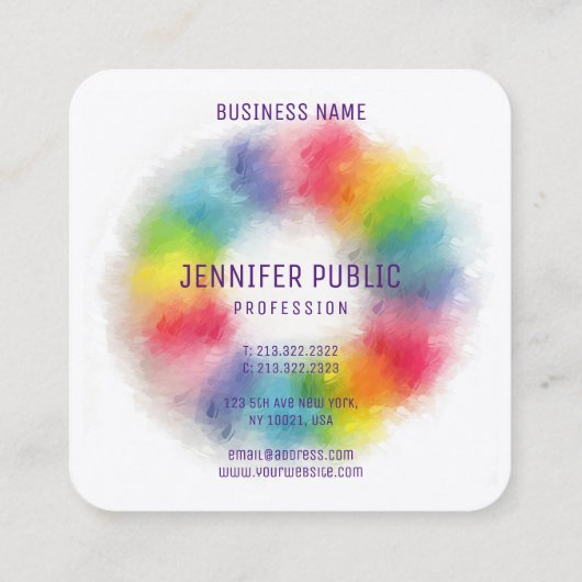 Moderne, elegante Sjabloon Professional, luxueus Vierkante Visitekaartje (Achterkant)