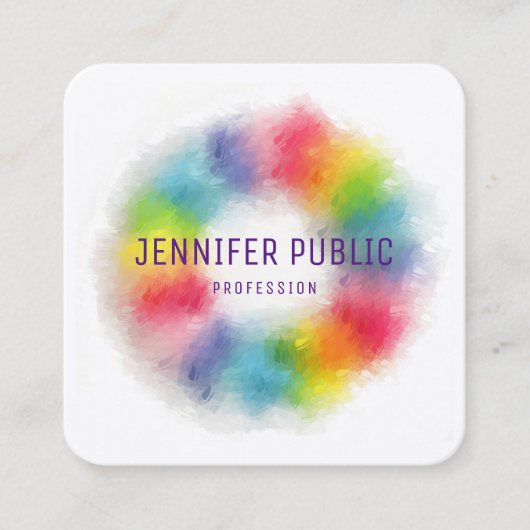 Moderne, elegante Sjabloon Professional, luxueus Vierkante Visitekaartje (Voorkant)