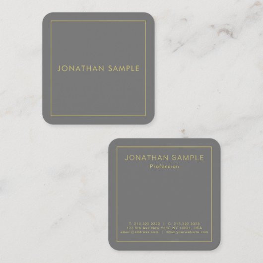 Moderne, elegante Sjabloon Professional Premium Si Vierkante Visitekaartje (Voorkant / Achterkant)