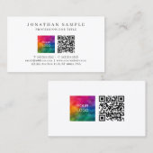 Moderne elegante Sjabloon QR-code Upload uw Logo Visitekaartje (Voorkant / Achterkant)