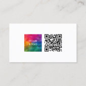 Moderne elegante Sjabloon QR-code Upload uw Logo Visitekaartje (Achterkant)