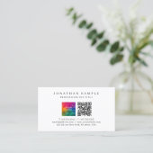 Moderne elegante Sjabloon QR-code Upload uw Logo Visitekaartje (Staand voorkant)