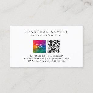 Moderne elegante Sjabloon QR-code Upload uw Logo Visitekaartje