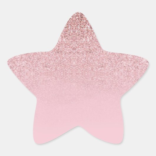 Moderne Elegante Sjabloon Roze Goud Glitter Blanko Ster Sticker (Voorkant)