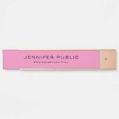 Moderne Elegante Sjabloon Trendy Best Pink Rose Go Deurbordje (Voorkant)