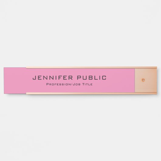 Moderne Elegante Sjabloon Trendy Best Pink Rose Go Deurbordje (Voorkant)