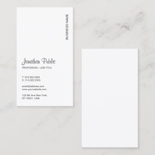 Moderne, elegante Sjabloon Upload uw Logo verticaa Visitekaartje (Voorkant / Achterkant)