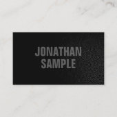 Moderne Elegante Sjabloon Zwart Lederen Look Visitekaartje (Voorkant)
