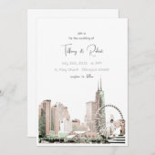 Moderne elegante skyline van Chicago Kaart (Voorkant / Achterkant)