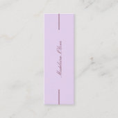 Moderne Elegante Slanke Solicitor Lavender Mini Visitekaartje (Voorkant)