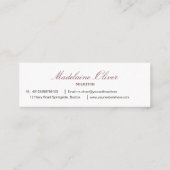 Moderne Elegante Slanke Solicitor Lavender Mini Visitekaartje (Achterkant)