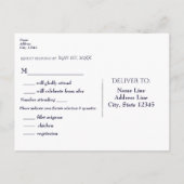 Moderne Elegante Sliert van Lichten Blauwe Huwelij Uitnodiging Briefkaart (Achterkant)