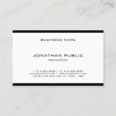 Moderne, elegante, slimme zwarte ontwerpkleur visitekaartje (Achterkant)