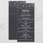Moderne Elegante Slinger van Lichten Bruiloft Fees Menu (Voorkant / Achterkant)