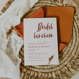 Moderne elegante sneeuwroze Bridal luncheon Kaart