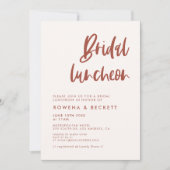 Moderne elegante sneeuwroze Bridal luncheon Kaart (Voorkant)