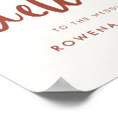 Moderne elegante sneeuwroze bruiloft welkom poster (Hoek)