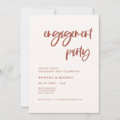 Moderne elegante sneeuwroze Engagement party Kaart (Voorkant)