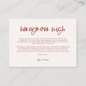 Moderne elegante sneeuwroze Honeymoon wens Informatiekaartje (Voorkant)